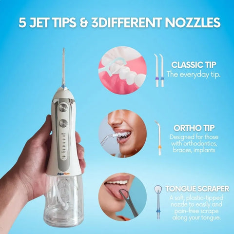 Professional Cordless Water Flosser - 2024 Upgraded Water Pick - Battery Powered & Portable