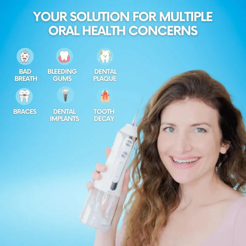 Professional Cordless Water Flosser - 2024 Upgraded Water Pick - Battery Powered & Portable